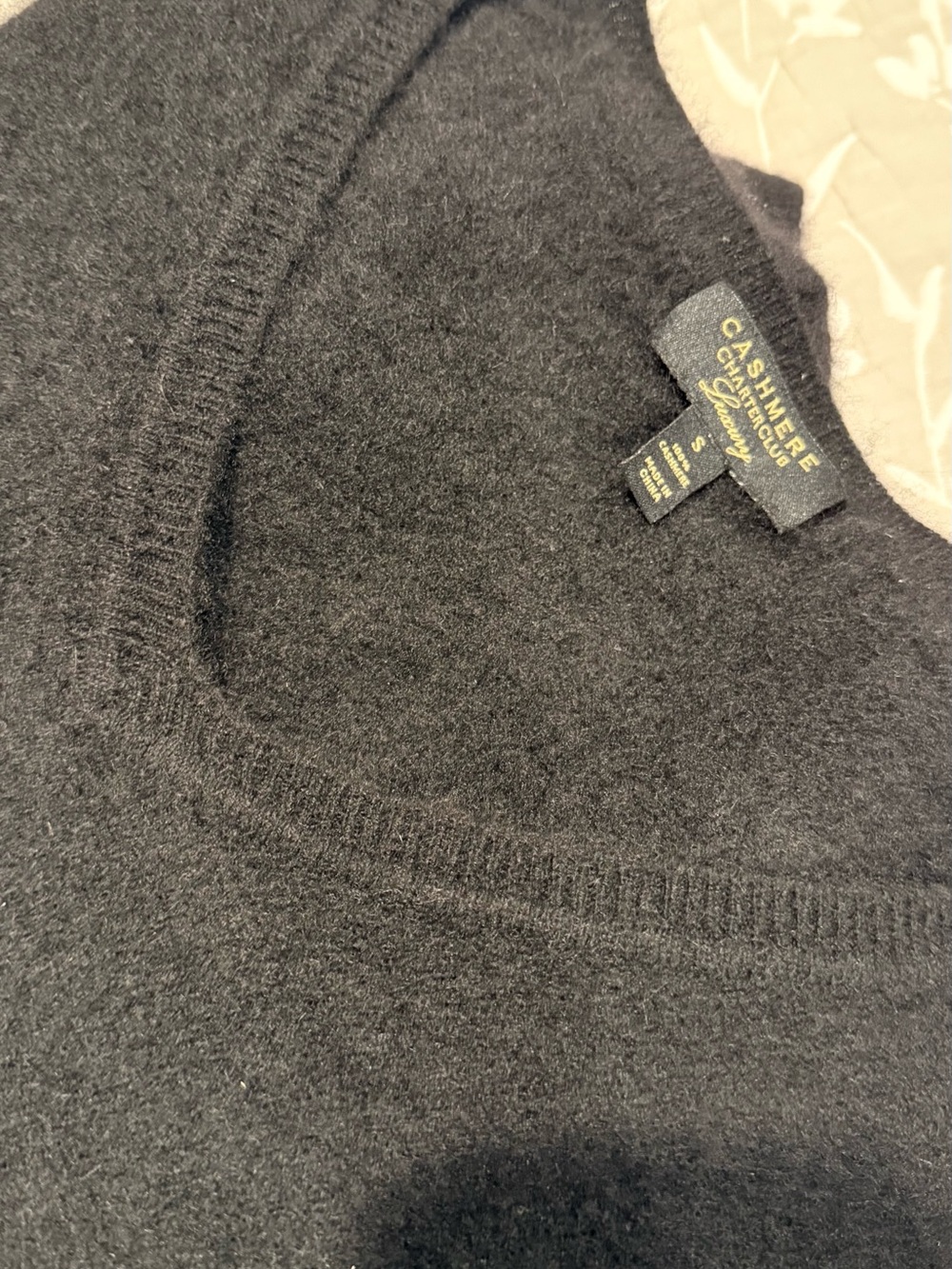Charter Club Cashmere V-Neck Sweater - Black